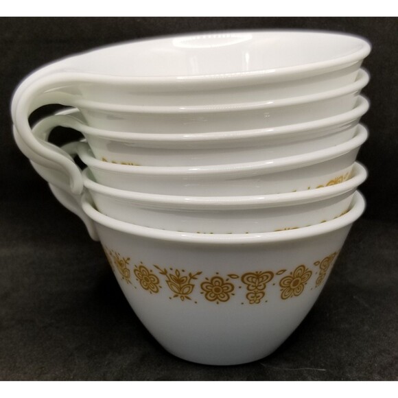 Corelle butterfly gold hook handle cups set of 6 vintage - Picture 7 of 8